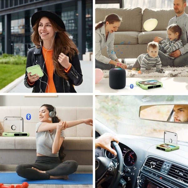 CD Player Portable with Bluetooth, Rechargeable CD Player for Car with Anti-Skip Carousel 16