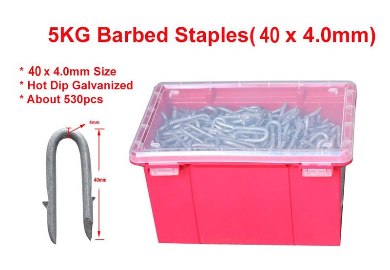 5KG 40 x 4.0mm Galvanized Barbed Staples (About 530pcs) --- Brand New Carousel 1