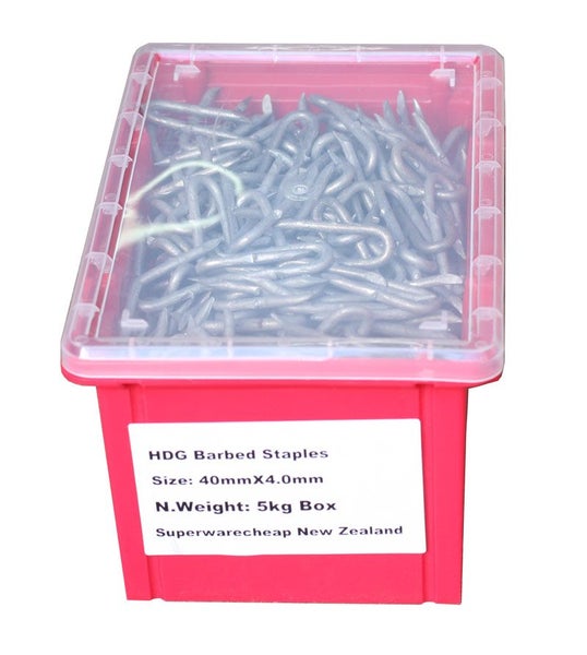 5KG 40 x 4.0mm Galvanized Barbed Staples (About 530pcs) --- Brand New Carousel 2
