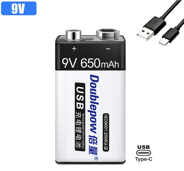 9V Battery Rechargeable Battery 9V 650mAh Carousel 1