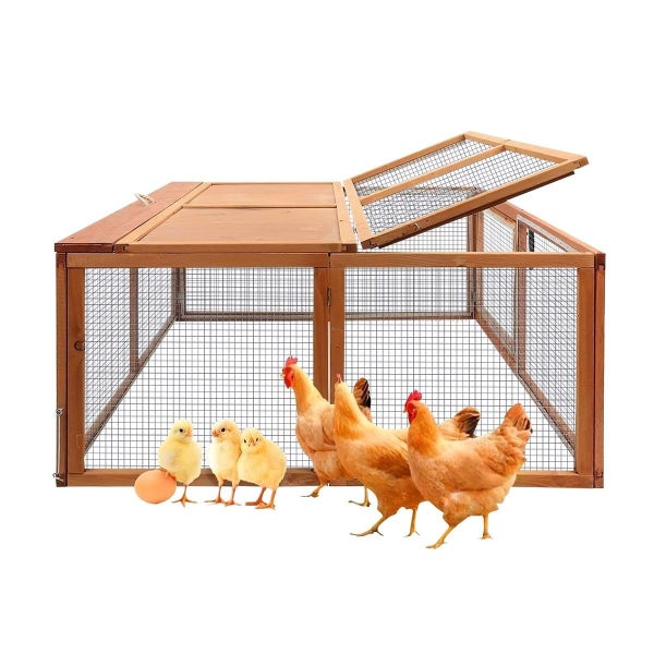 Chicken Coop,Rabbit Hutch Hen Poultry House Cage Wood Carousel 13