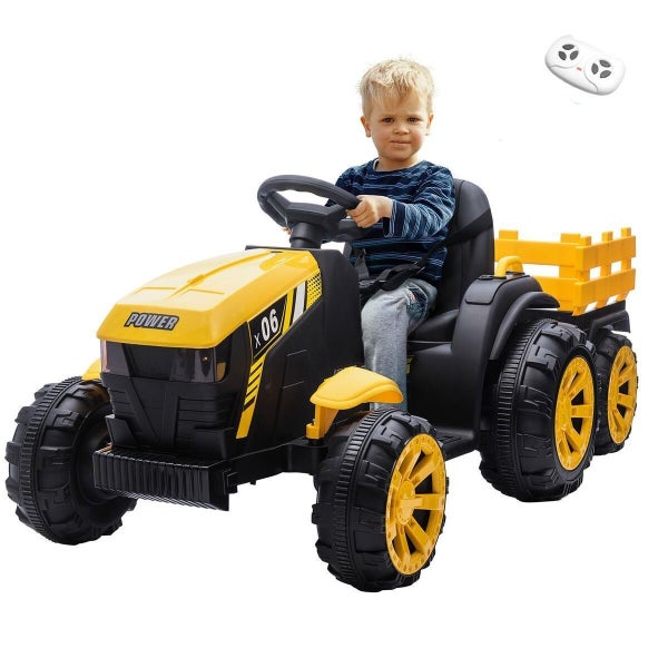 Kids Ride on Tractor Remote Control 12V Battery Electric Car Toy Vehicle Trailer Carousel 14