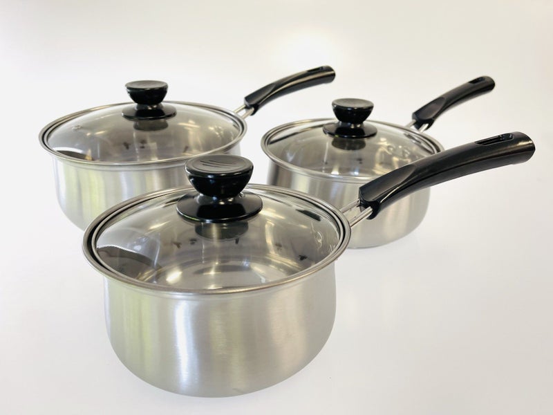 6Pcs Saucepan Set 20cm 18cm 16cm Stainless Steel Pot Set With Lid Carousel 4