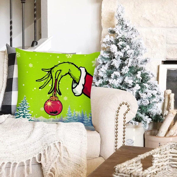 Christmas Pillow Covers Set 18x18 Inch Grinch Decoration Pillow Case Carousel 9