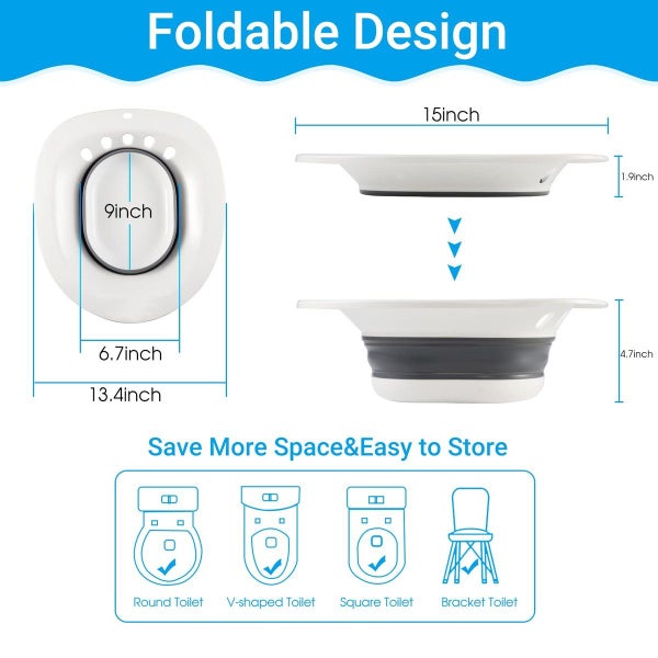 Foldable Toilet Seat Sitz Bath for Hemorrhoids Postpartum Care Carousel 12