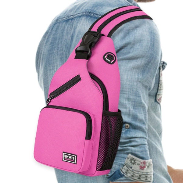 Crossbody Sling Backpacks Sling Bag for Men Women Hiking Daypack with Earphone H Carousel 2