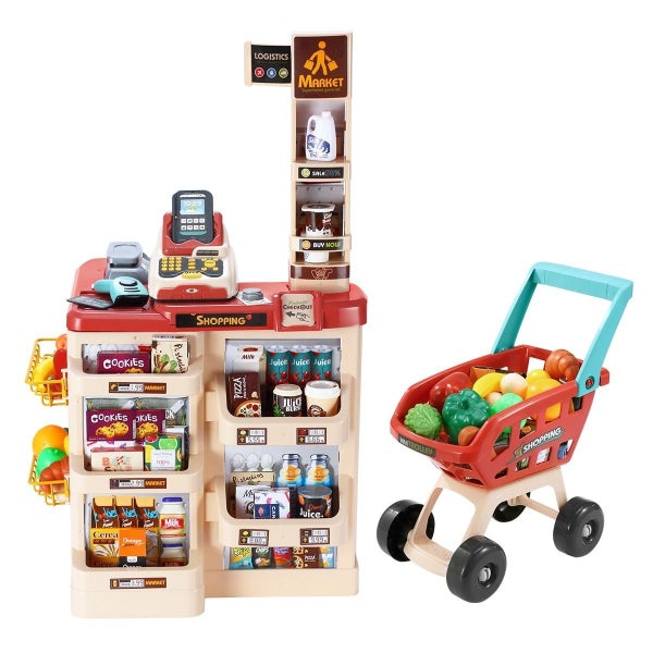 Kids Pretend Play Shop Grocery Toy Carousel 11