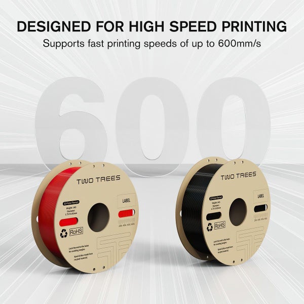 White 3D Printer PLA Filament Pro 1.75mm Hyper Flexible Cardboard Spool Printing Carousel 2