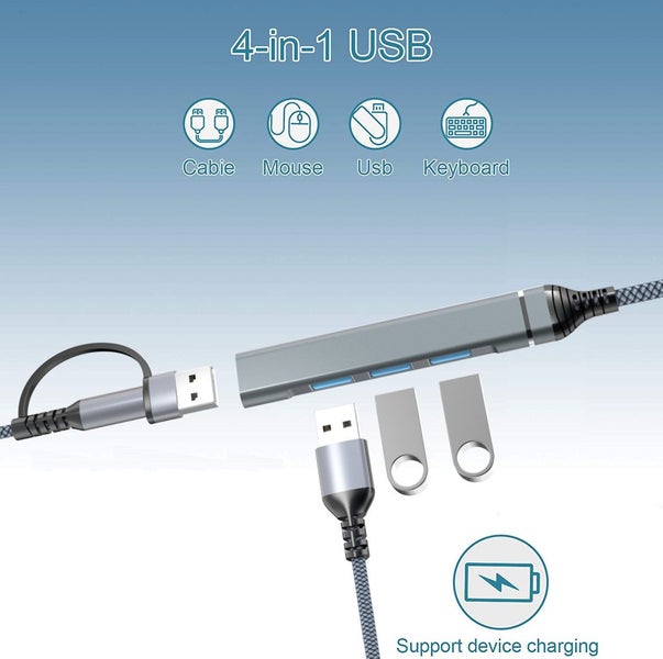 USB Splitter 3.0, 4 Port USB Hub for Laptop, Compatible with PC, Desktop Carousel 2