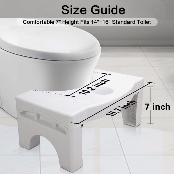 Foldable Toilet Potty Stool for Adults,7" Heavy Duty Plastic Portable Squatting Carousel 8