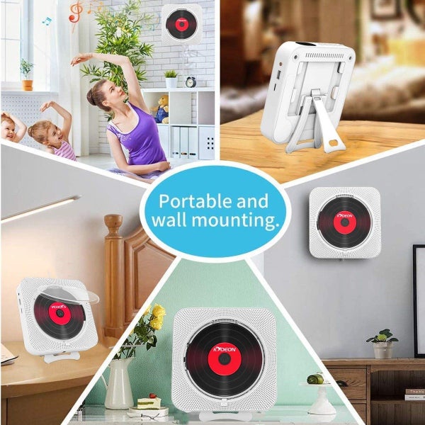 CD Player with Bluetooth - Wall Mountable Music Player Carousel 8