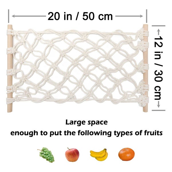 Hanging Fruit Hammock with Hooks, Hanging Fruit Basket Under the Kitchen Cabinet Carousel 1