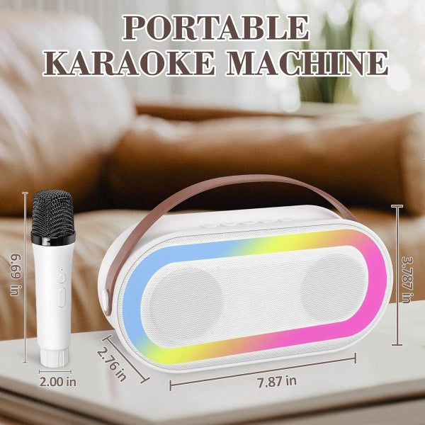 Kids Karaoke Machine for Home Parties Birthday Gifts for Girls (White) Carousel 7