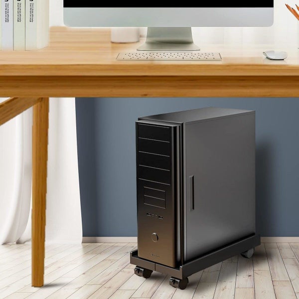 Mobile CPU Stand,Ventilated Computer Tower Stand PC Tower Stand White Carousel 2