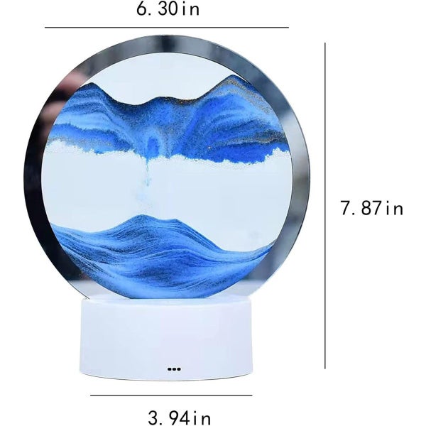 Moving Sand Art Picture Round Glass 3D Deep Sea Sandscape in Motion Display Flow Carousel 9