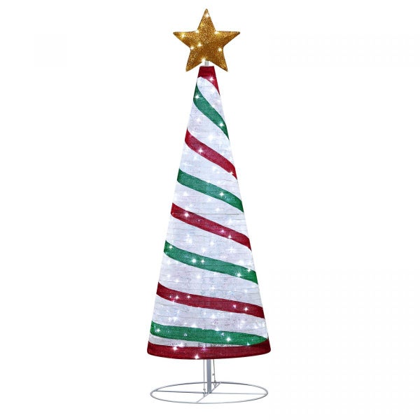 180cm Ribbon Christmas Tree Christmas Light Carousel 34