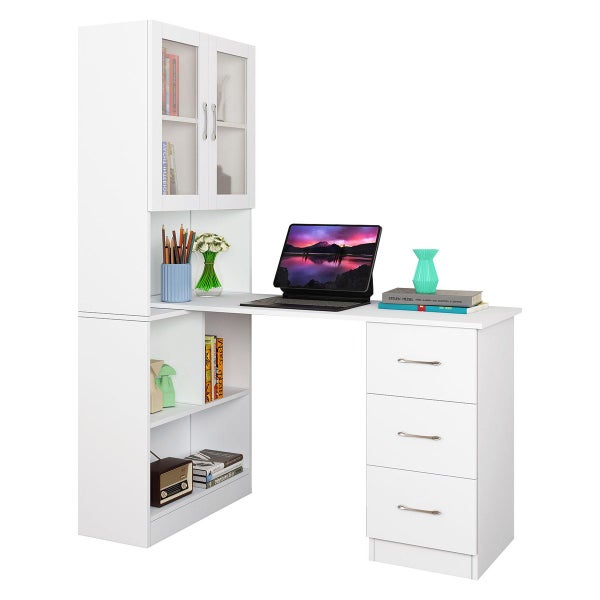 Computer Laptop Desk and Bookshelf Bookcase Study Table Office Writing 3in1 Carousel 16