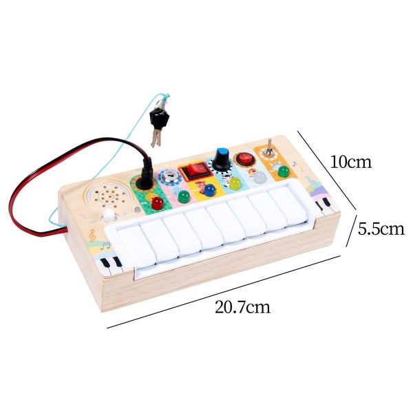 Piano with LED Lights Children Electronic Switch Busy Board Carousel 2