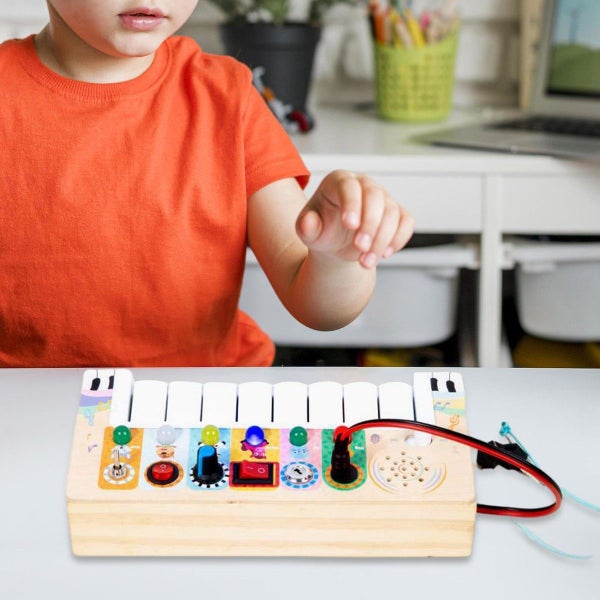 Piano with LED Lights Children Electronic Switch Busy Board Carousel 6