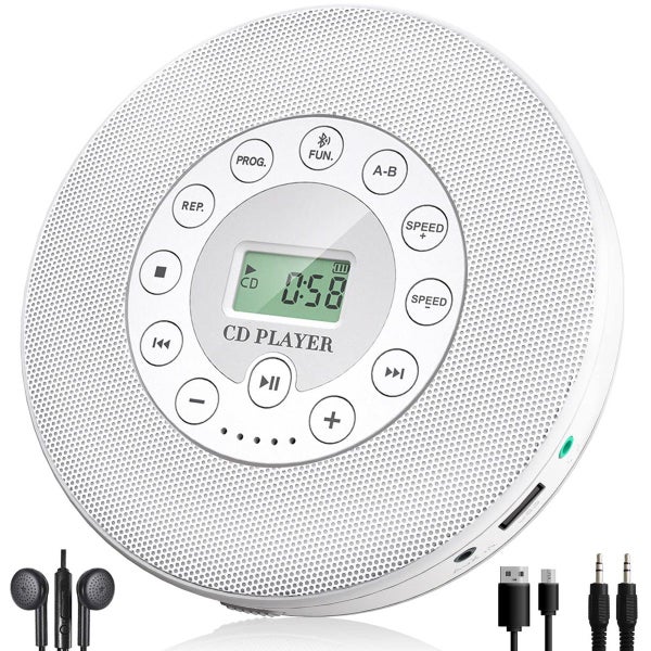 Portable Bluetooth CD Player Built-in Speaker Stereo, Personal Walkman MP3 Playe Carousel 2