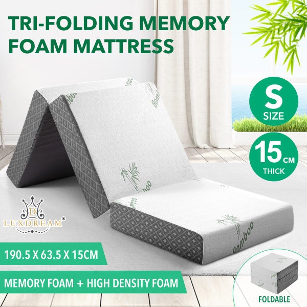 Single Folding Memory Foam Mattress Camping Trifold Sofa Bed Sleeping Floor Mat Carousel 2