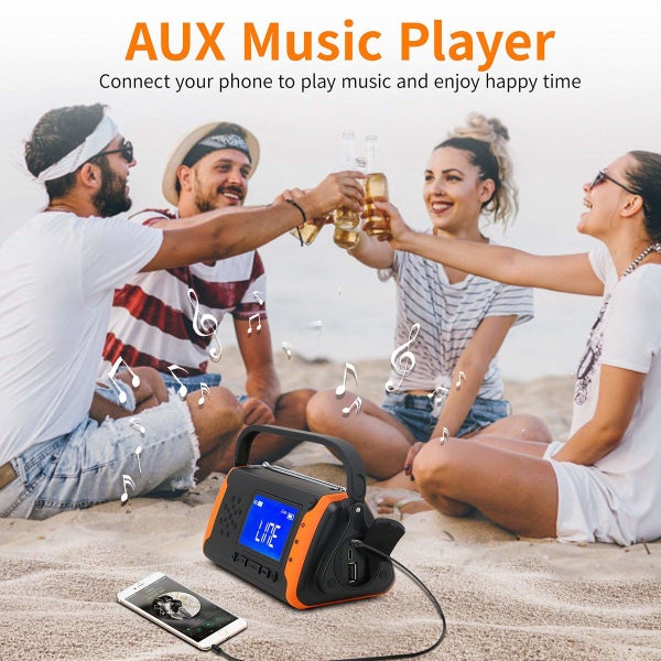 Emergency Hand Crank Weather Radio Solar Powered Power Bank Charger Flashlight Carousel 9