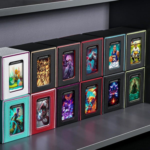 MTG Deck Box with Commander Window Display,Trading Card Storage Box Holds Carousel 13