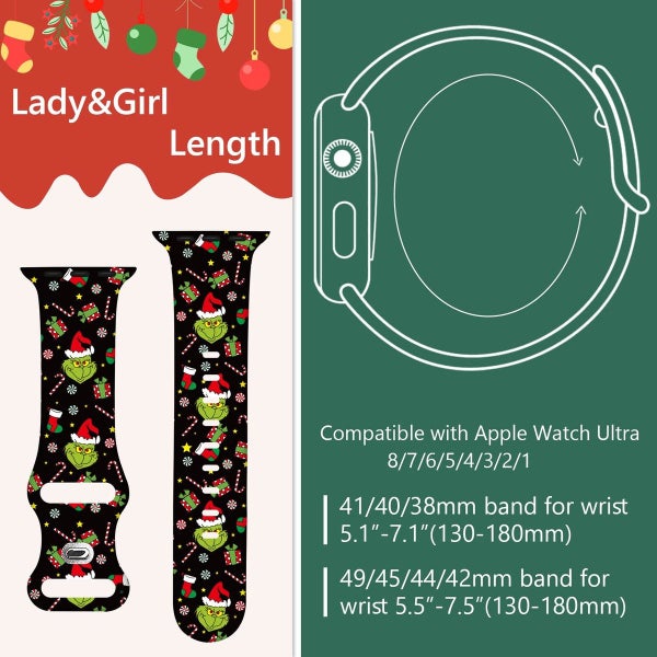 Christmas Grinch Apple Watch Band Sport Replacement Strap Band Carousel 2