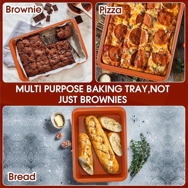 Brownie Pan With Dividers Baking Tray Mold Carousel 2