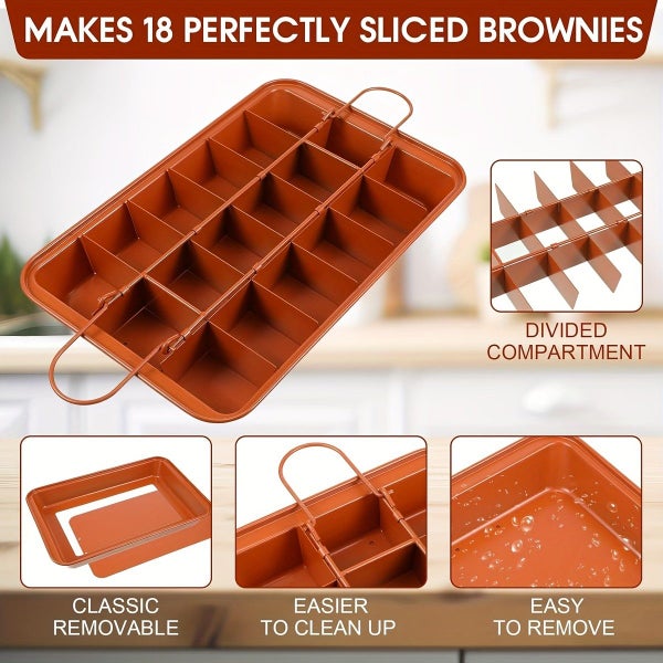 Brownie Pan With Dividers Baking Tray Mold Carousel 10
