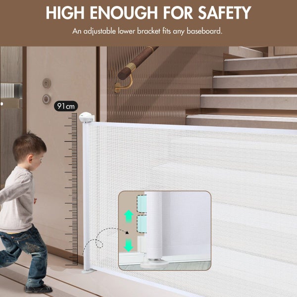 Baby Gate Safety Pet Fence Dog Enclosure Safe Guard Security Guard Retractable Carousel 2
