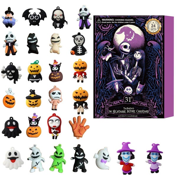 Halloween Countdown Calendar 24 Day,Scary Halloween Doll Horror Movie Figures Ad Carousel 2