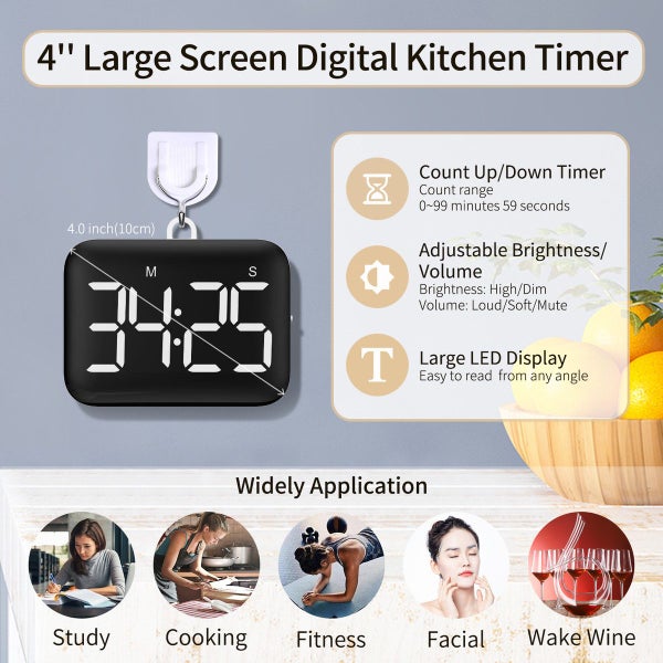 Magnetic Kitchen Cooking Countdown Timer for Classroom, Teacher, Kids Carousel 8