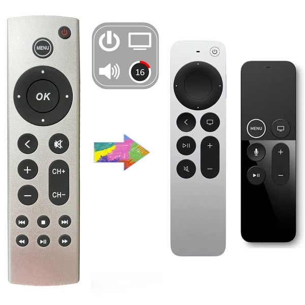 New Universal Replacement Remote Fit for Apple TV 4K/ Gen 1 2 3 4/ HD A2169 A184 Carousel 7