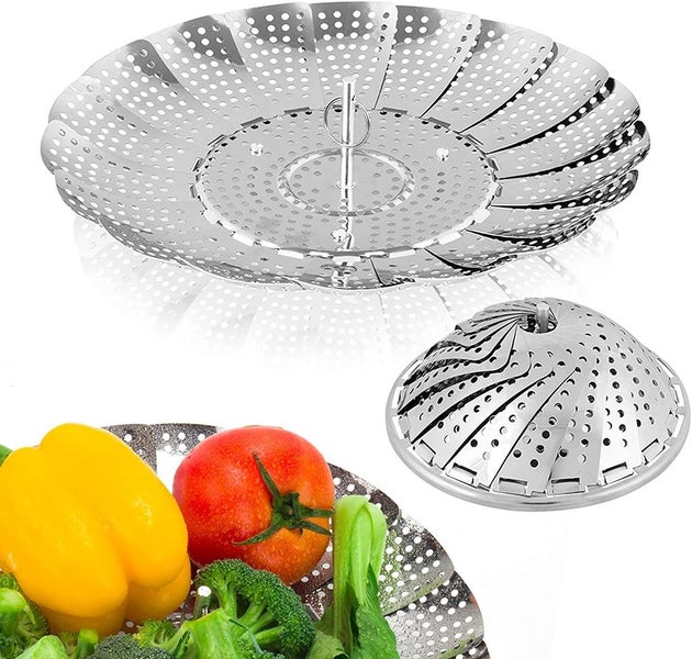 Vegetable Steamer Basket Stainless Steel Veggie Steamer Basket Foldable Carousel 2