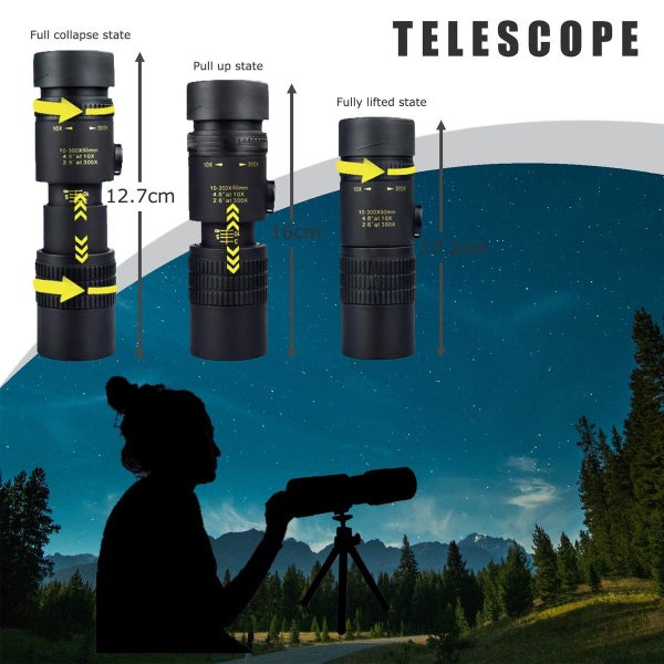 300x40 Monocular Telescope High Powered Zoom for Smartphone Handheld Monocular w Carousel 7