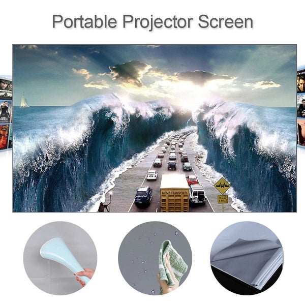 Portable 4K Projector Screen Simple Curtain Anti-Light 120 Inches Projection Carousel 2