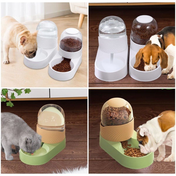 Automatic Dog Cat Feeder Water Dispenser Set with Pet Food Bowl Cat Food Water D Carousel 10