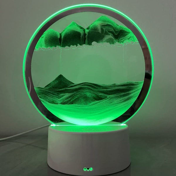 Moving Sand Art Picture Round Glass 3D Deep Sea Sandscape in Motion Display Flow Carousel 2
