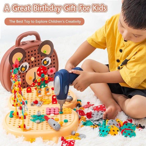 Construction Toys for Kids, Construction Sets with Drill Toy Carousel 6