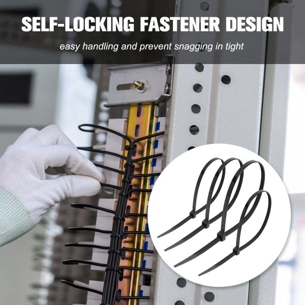 400 Pack Cable Zip Ties Self Locking Plastic Wire Loop Ties Carousel 7