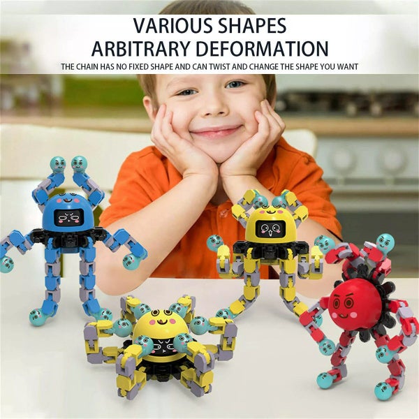 3PCS Deformation Robot Mechanical Octo-pus Gyroscope Toy Luminous Toy Carousel 2