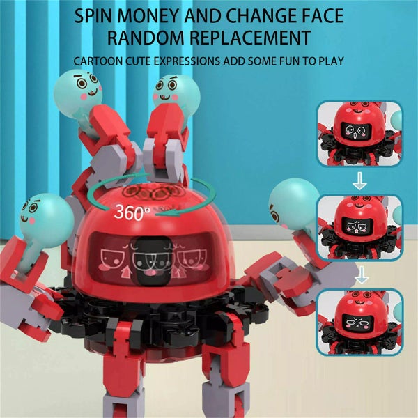 3PCS Deformation Robot Mechanical Octo-pus Gyroscope Toy Luminous Toy Carousel 12