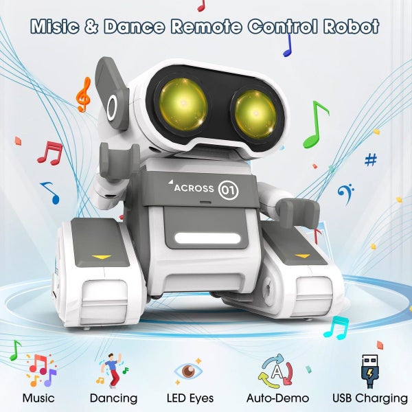 Robot Toys Remote Control Toy Robots for Kids with LED Eyes Flexible Head & Arms Carousel 2