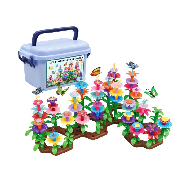 Flower Garden Building Toy Set 104pcs Learning Builder Art Craft DIY Bouquet Carousel 18