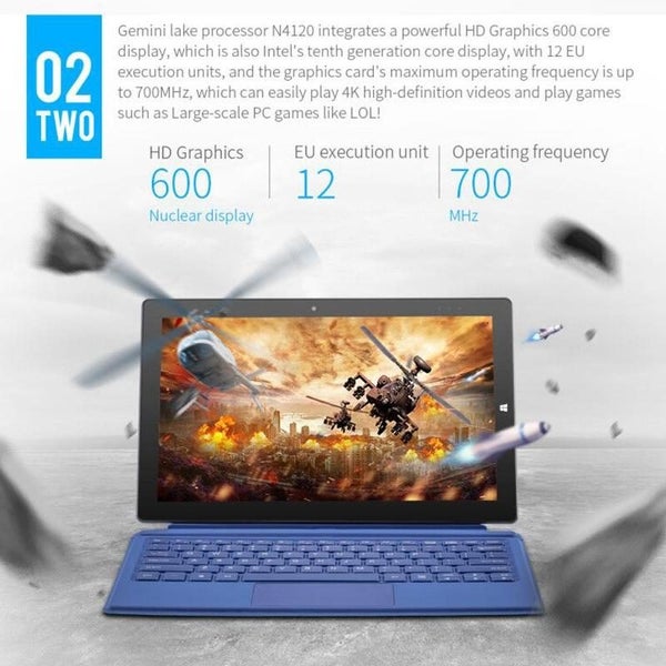 11.6 2 In 1 Tablet Pc 8Gb 128Gb 128Gb Ssd Win 10 Intel Quad Core Keyboard Sty... Carousel 15