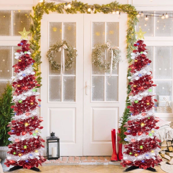 1.5m Christmas Tree with 50 LED Color Lights Carousel 9