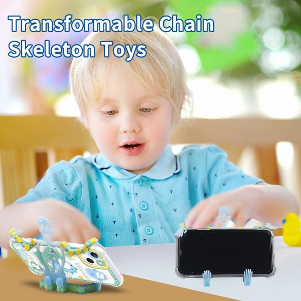 8PCS Skeleton Fidget Toys Finger Sensory Toys Fluorescent Carousel 11