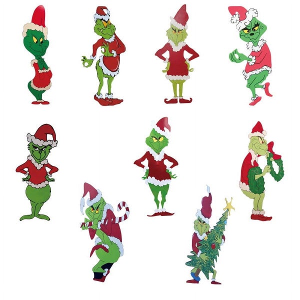 Christmas Yard Stake Signs Outdoor Lawn Grinch Decoration Carousel 8
