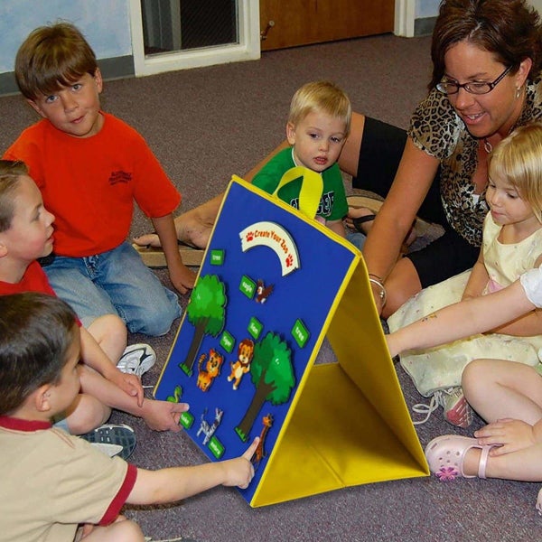 Foldable Freestanding Felt Flannel Board Quiet Book Carousel 9